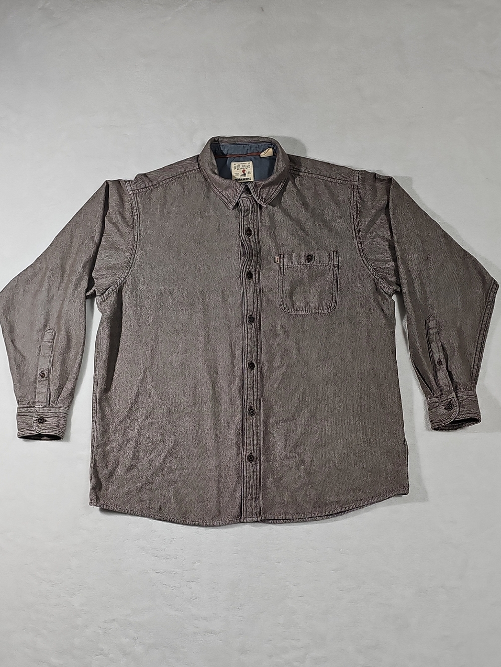 RedHead Men's Washed Brown Casual Button-Down Shirt